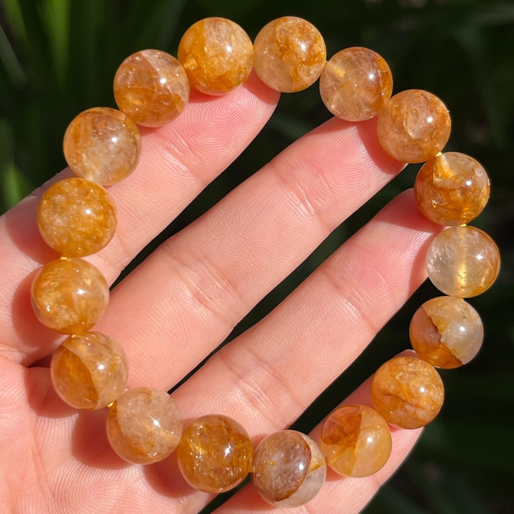 12mm 7" stretchable golden healer bracelet